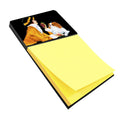 Lady with her Japanese Chin Watercolor Sticky Note Holder Refillable Dispenser Desk Accessory 3x3 Pad Gift