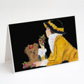 Lady with her Yorkie Greeting Cards Pack of 8 Blank Cards with Envelopes Whimsical A7 Size 5x7