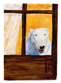 Bull Terrier House Flag 28x40 Porch Sleeve Pole Decorative Outside Yard Banner Artwork Wall Hanging, Polyester