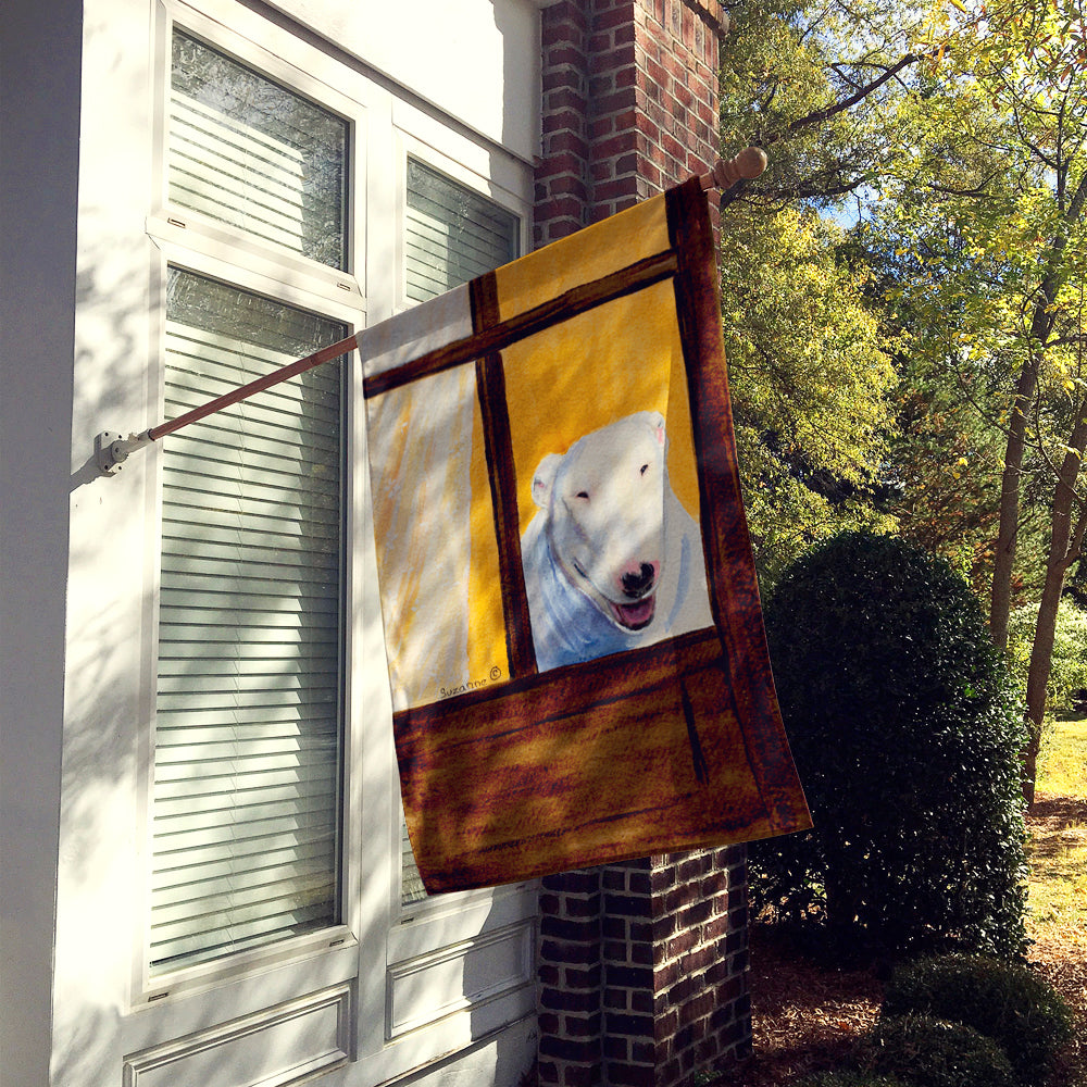 Bull Terrier House Flag 28x40 Porch Sleeve Pole Decorative Outside Yard Banner Artwork Wall Hanging, Polyester