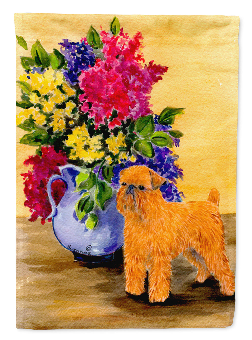 Brussels Griffon House Flag 28x40 Porch Sleeve Pole Decorative Outside Yard Banner Artwork Wall Hanging, Polyester