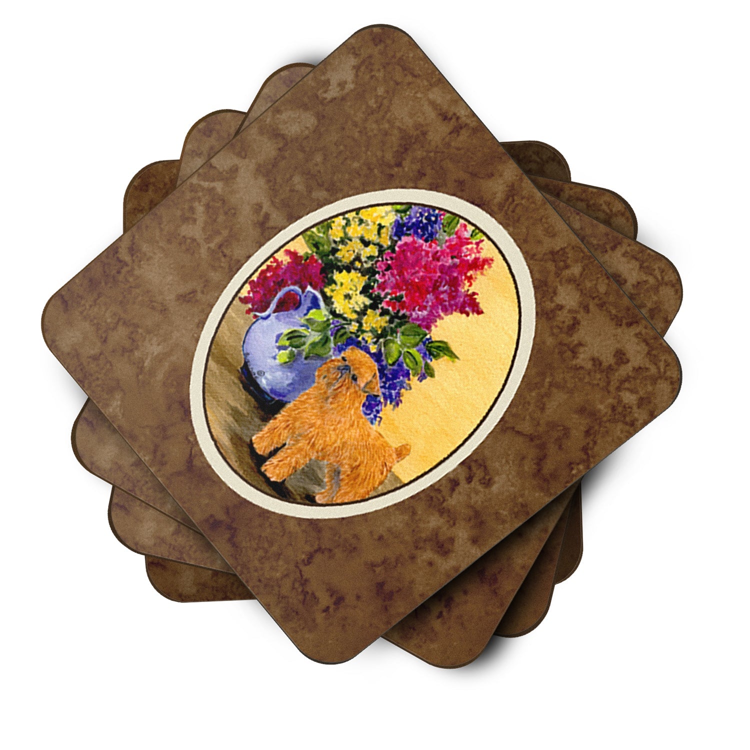 Brussels Griffon Foam Coasters Set of 4 Cup Coasters for Indoor Outdoor, Tabletop Protection, Anti Slip, Mouse pad Material