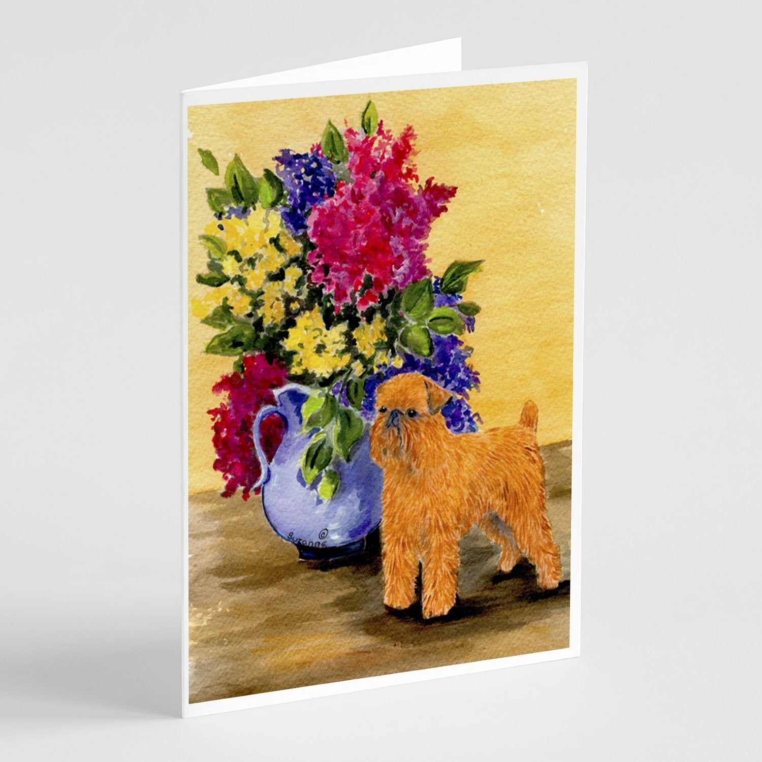 Brussels Griffon Greeting Cards Pack of 8 Blank Cards with Envelopes Whimsical A7 Size 5x7