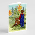 Little boy with his Chesapeake Bay Retriever Greeting Cards Pack of 8 Blank Cards with Envelopes Whimsical A7 Size 5x7