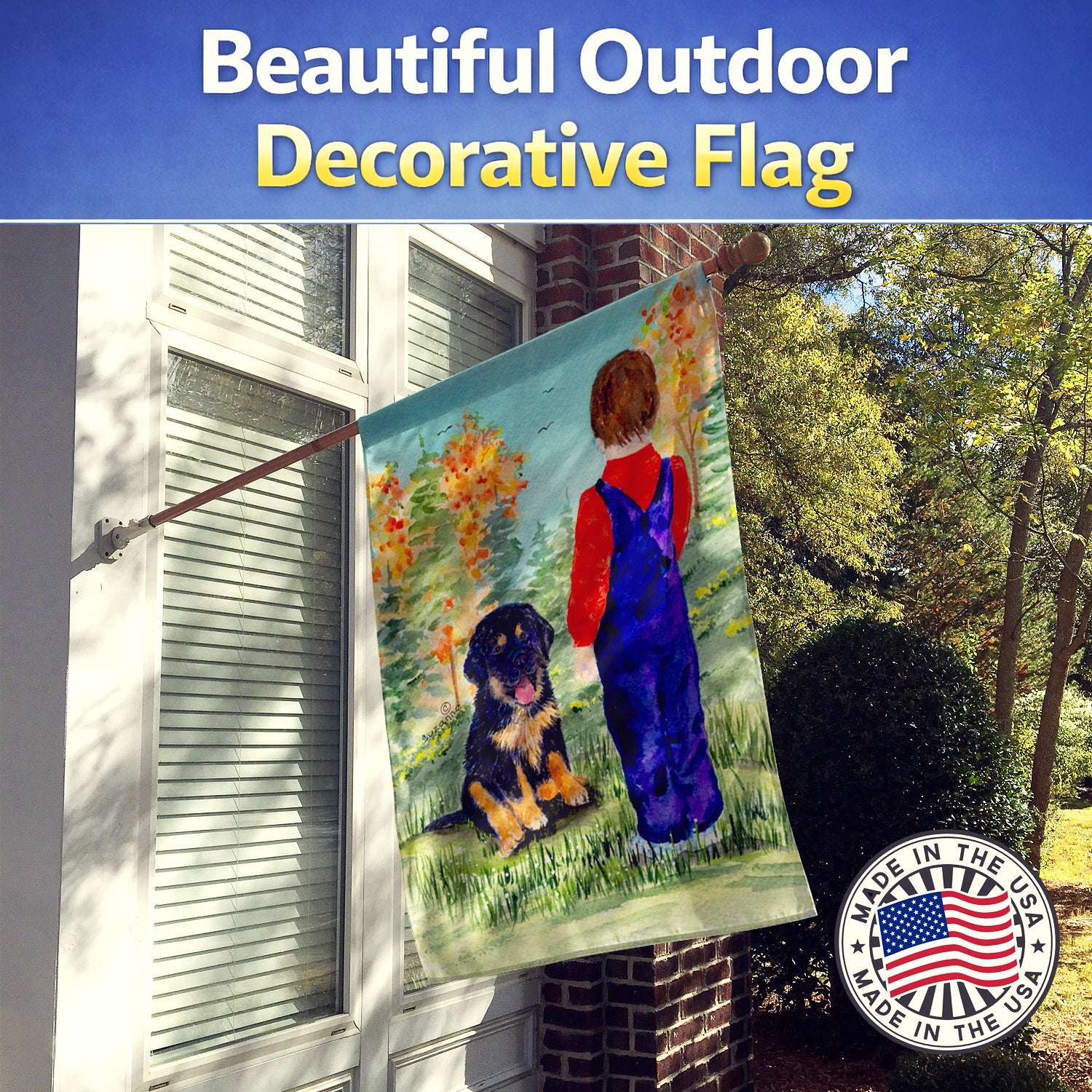 Tibetan Mastiff House Flag 28x40 Porch Sleeve Pole Decorative Outside Yard Banner Artwork Wall Hanging, Polyester