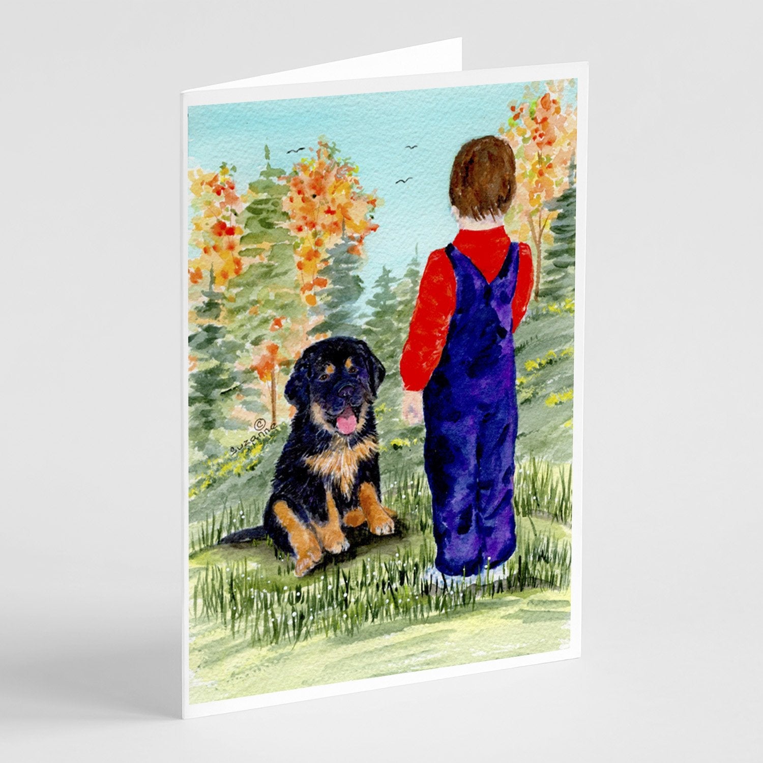 Tibetan Mastiff Greeting Cards Pack of 8 Blank Cards with Envelopes Whimsical A7 Size 5x7