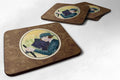 Lady driving with her Briard Foam Coasters Set of 4 Cup Coasters for Indoor Outdoor, Tabletop Protection, Anti Slip, Mouse pad Material