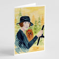 Lady driving with her Yorkie Greeting Cards Pack of 8 Blank Cards with Envelopes Whimsical A7 Size 5x7