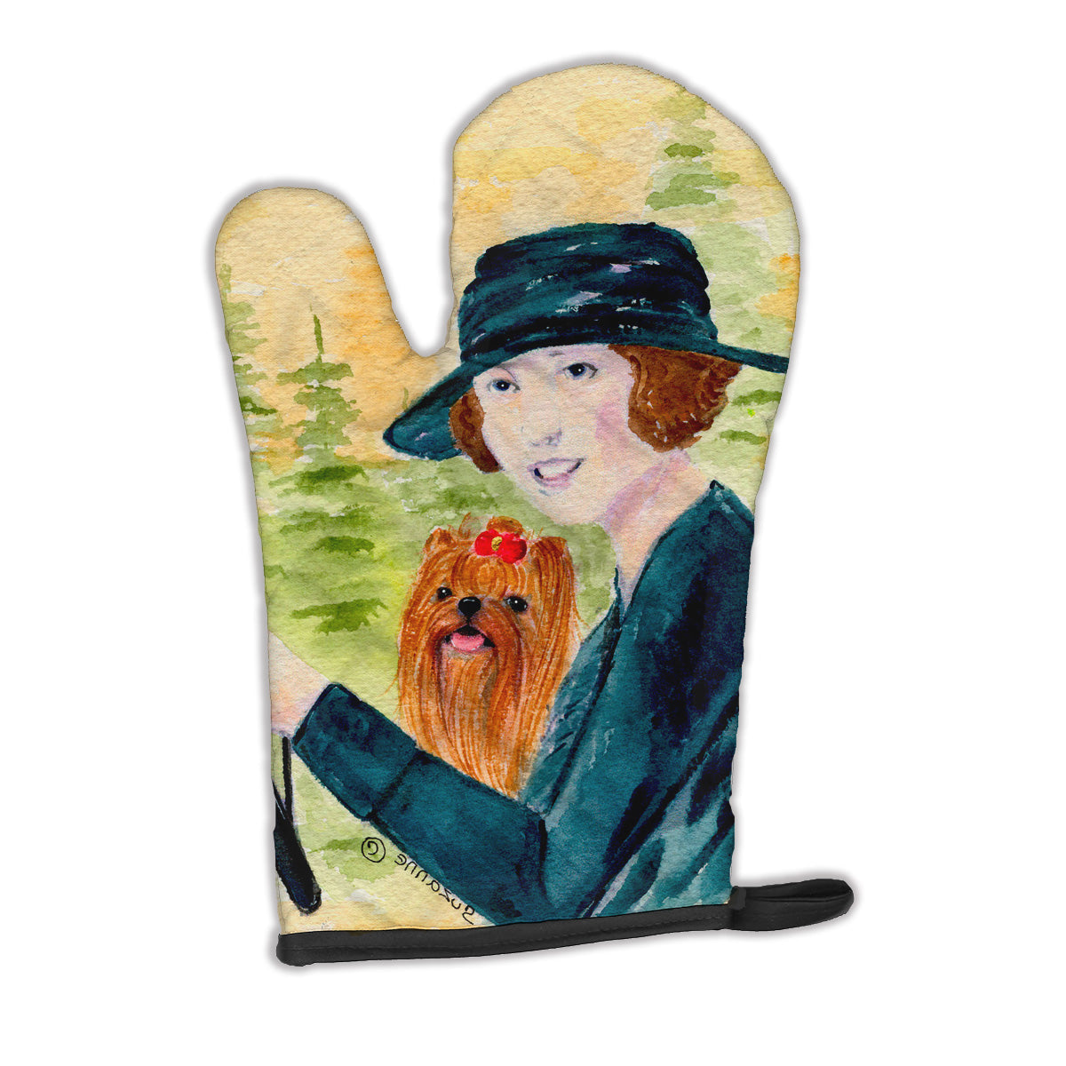 Lady driving with her Yorkie Oven Mitt Heat Resistant Thick Oven Mitt for Hot Pans and Oven, Kitchen Mitt Protect Hands, Cooking Baking Glove