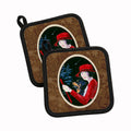 Lady driving with her Rottweiler Pot Holder Set of 2 Heat Resistant Quilted Hot Pads 7.5 x 7.5 Inch, Insulated Kitchen Trivets for Cooking & Baking