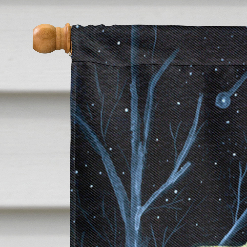 Starry Night Tibetan Mastiff House Flag 28x40 Porch Sleeve Pole Decorative Outside Yard Banner Artwork Wall Hanging, Polyester