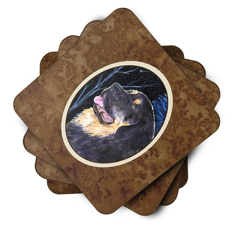 Starry Night Tibetan Mastiff Foam Coasters Set of 4 Cup Coasters for Indoor Outdoor, Tabletop Protection, Anti Slip, Mouse pad Material