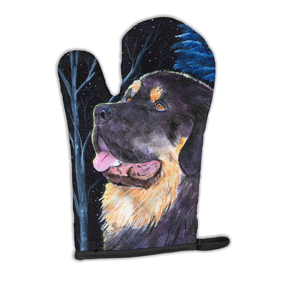Starry Night Tibetan Mastiff Oven Mitt Heat Resistant Thick Oven Mitt for Hot Pans and Oven, Kitchen Mitt Protect Hands, Cooking Baking Glove