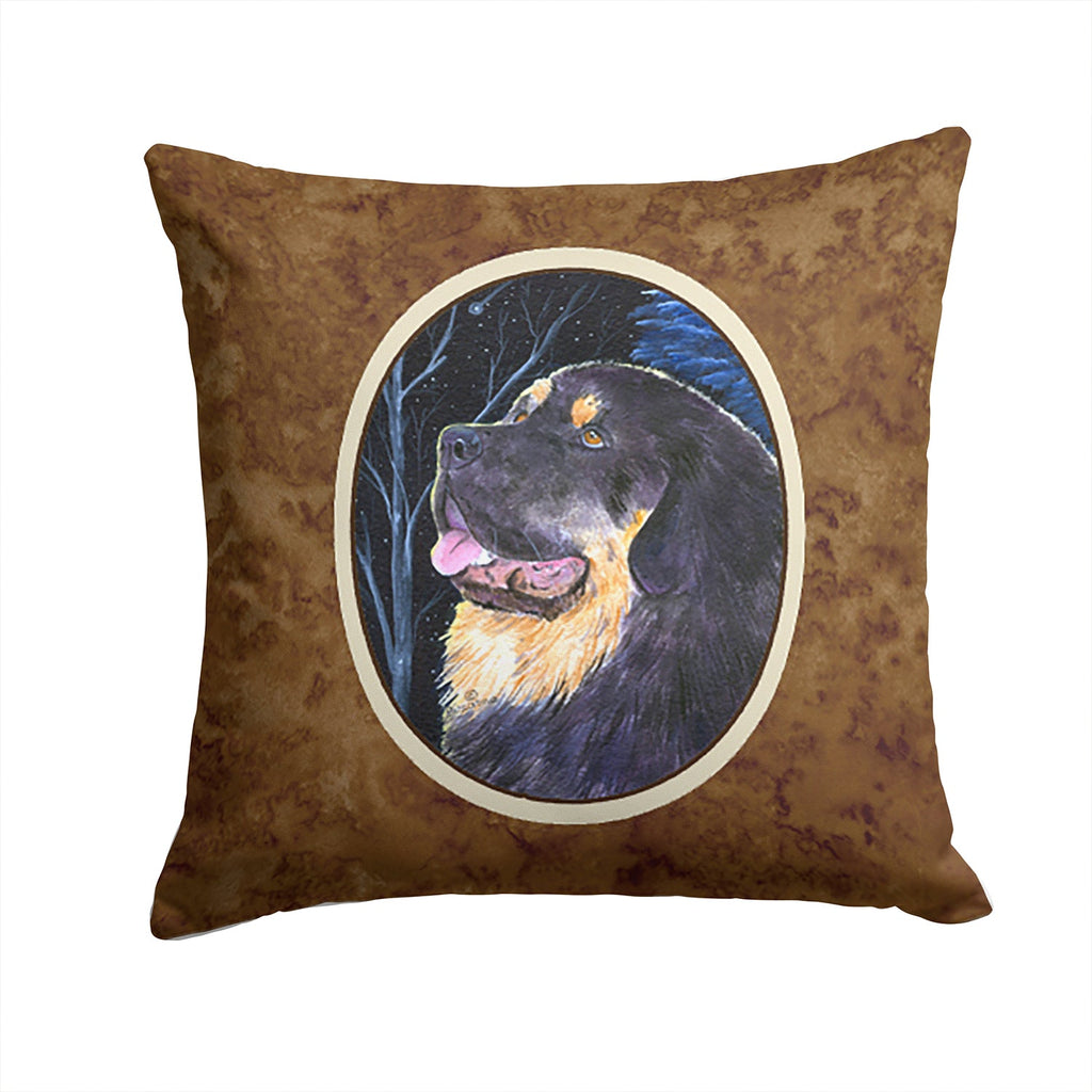 Starry Night Tibetan Mastiff Decorative Throw Pillow 14x14 Indoor Outdoor Accent Cushion, Fabric Cover with Insert for Sofa, Bed, Porch & Living Room