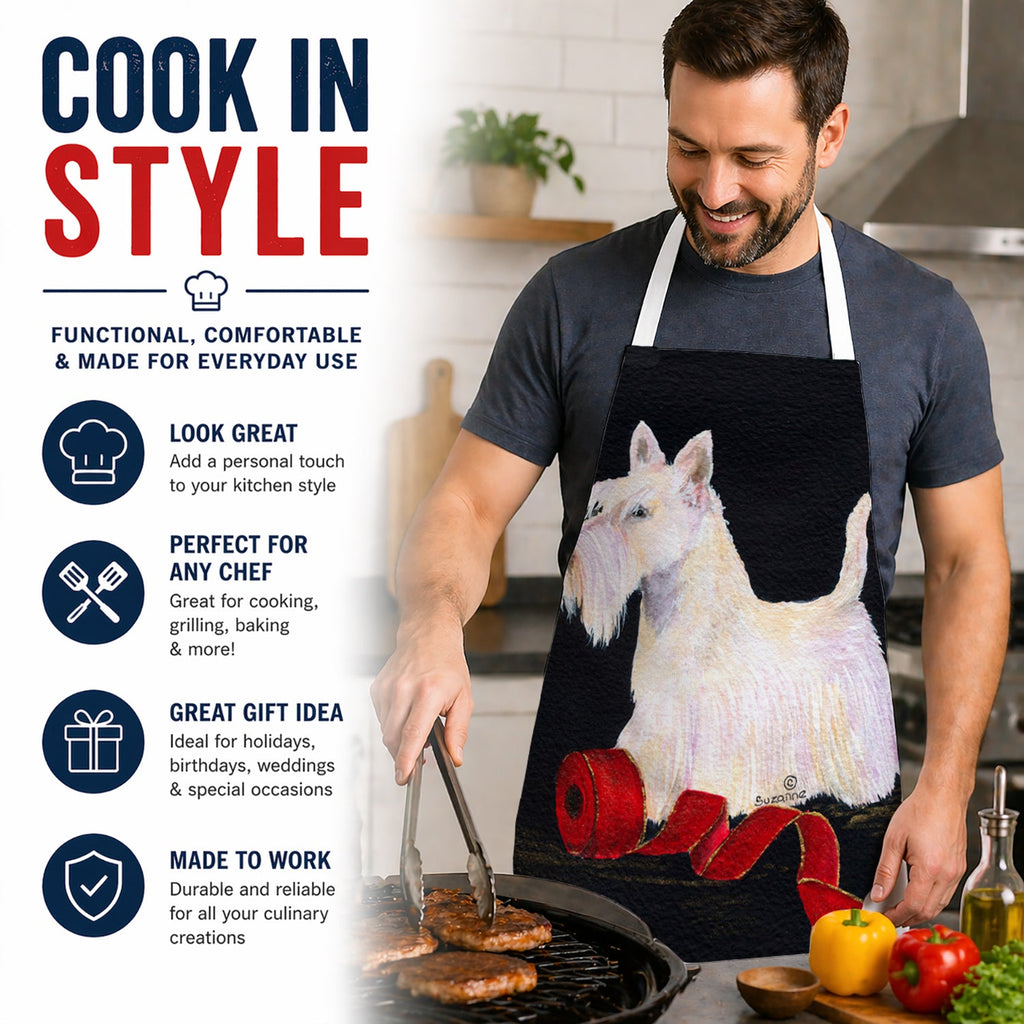 Scottish Terrier Apron Cooking Kitchen Server Baking Crafts Gardening for Adult Women Men, Unisex, Large, Multicolor