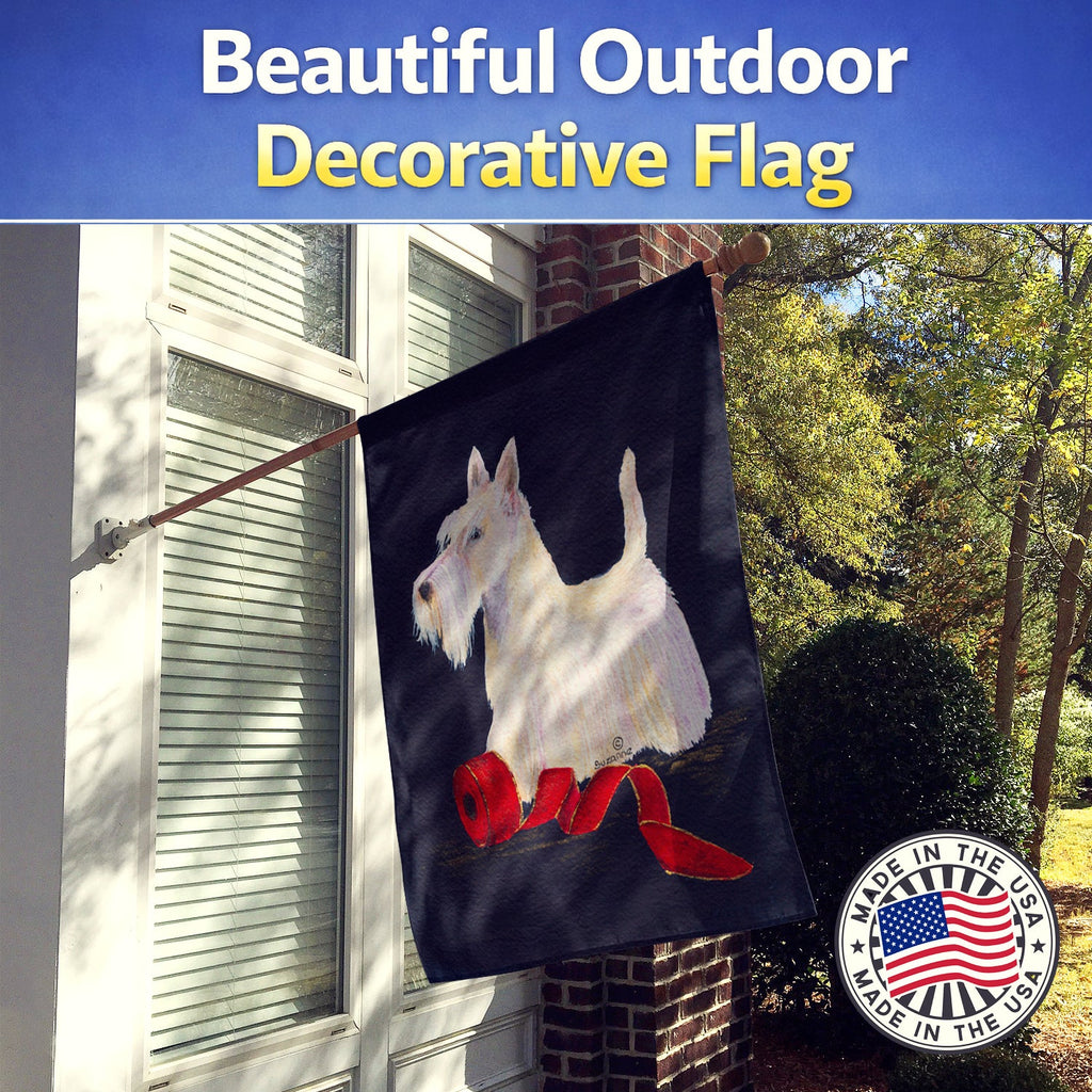 Scottish Terrier House Flag 28x40 Porch Sleeve Pole Decorative Outside Yard Banner Artwork Wall Hanging, Polyester