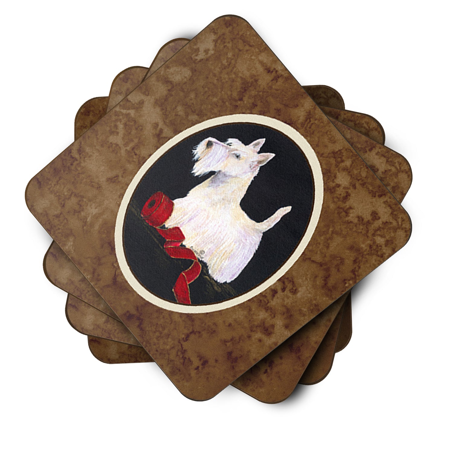 Scottish Terrier Foam Coasters Set of 4 Cup Coasters for Indoor Outdoor, Tabletop Protection, Anti Slip, Mouse pad Material