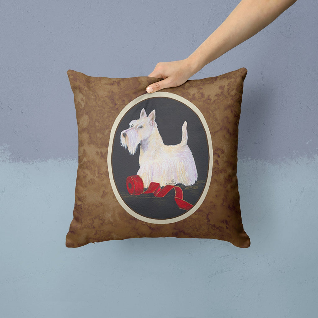 Scottish Terrier Decorative Throw Pillow 14x14 Indoor Outdoor Accent Cushion, Fabric Cover with Insert for Sofa, Bed, Porch & Living Room