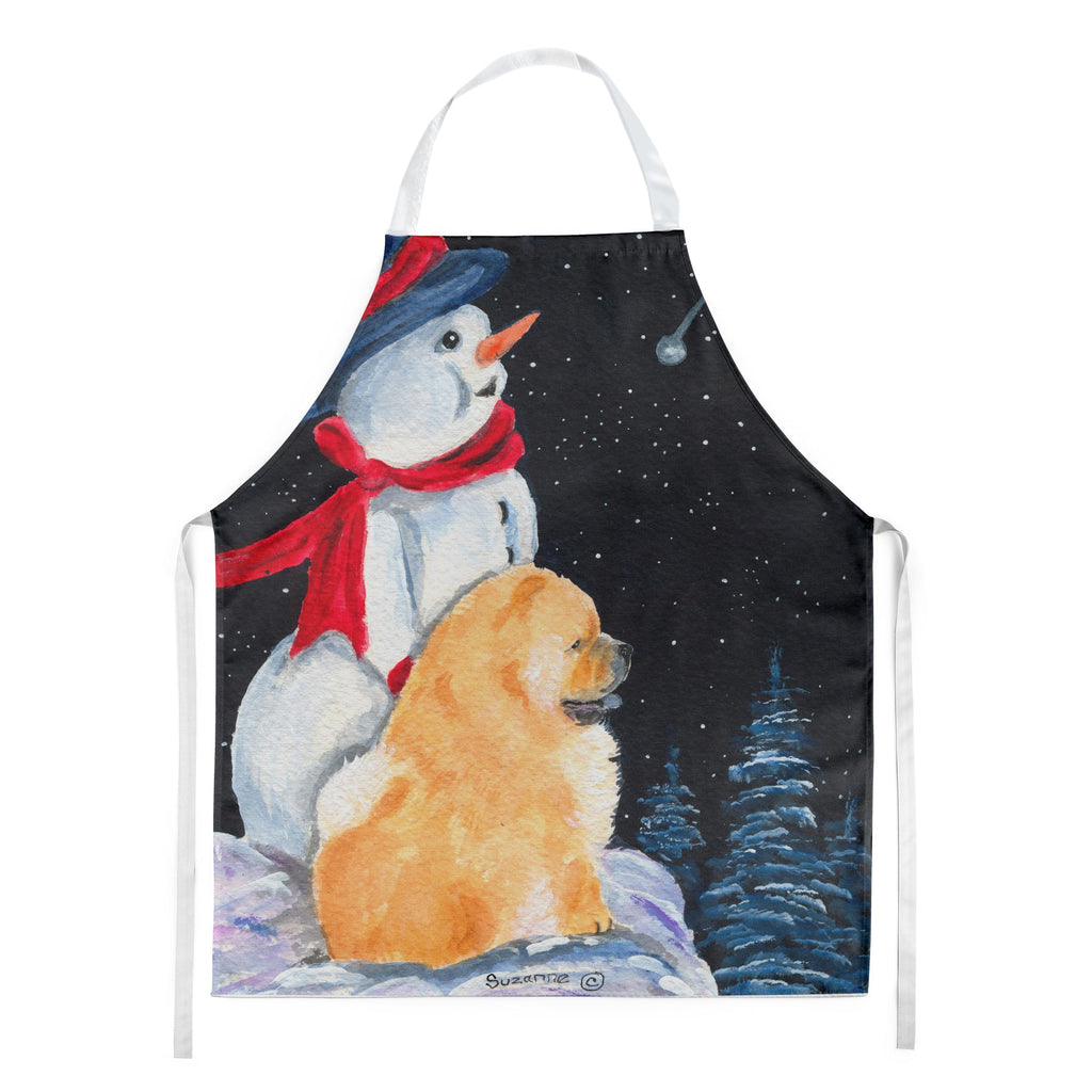 Snowman with Chow Chow Apron Cooking Kitchen Server Baking Crafts Gardening for Adult Women Men, Unisex, Large, Multicolor