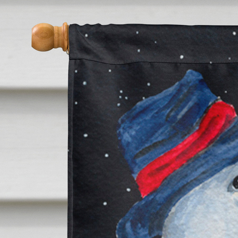 Snowman with Chow Chow House Flag 28x40 Porch Sleeve Pole Decorative Outside Yard Banner Artwork Wall Hanging, Polyester