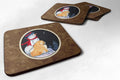 Snowman with Chow Chow Foam Coasters Set of 4 Cup Coasters for Indoor Outdoor, Tabletop Protection, Anti Slip, Mouse pad Material