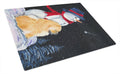 Snowman with Chow Chow Cutting Board Tempered Glass Kitchen Cutting Surface, Heat Resistant Chopping, Non-Slip Feet, Food Prep & Serving