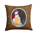 Snowman with Chow Chow Decorative Throw Pillow 14x14 Indoor Outdoor Accent Cushion, Fabric Cover with Insert for Sofa, Bed, Porch & Living Room