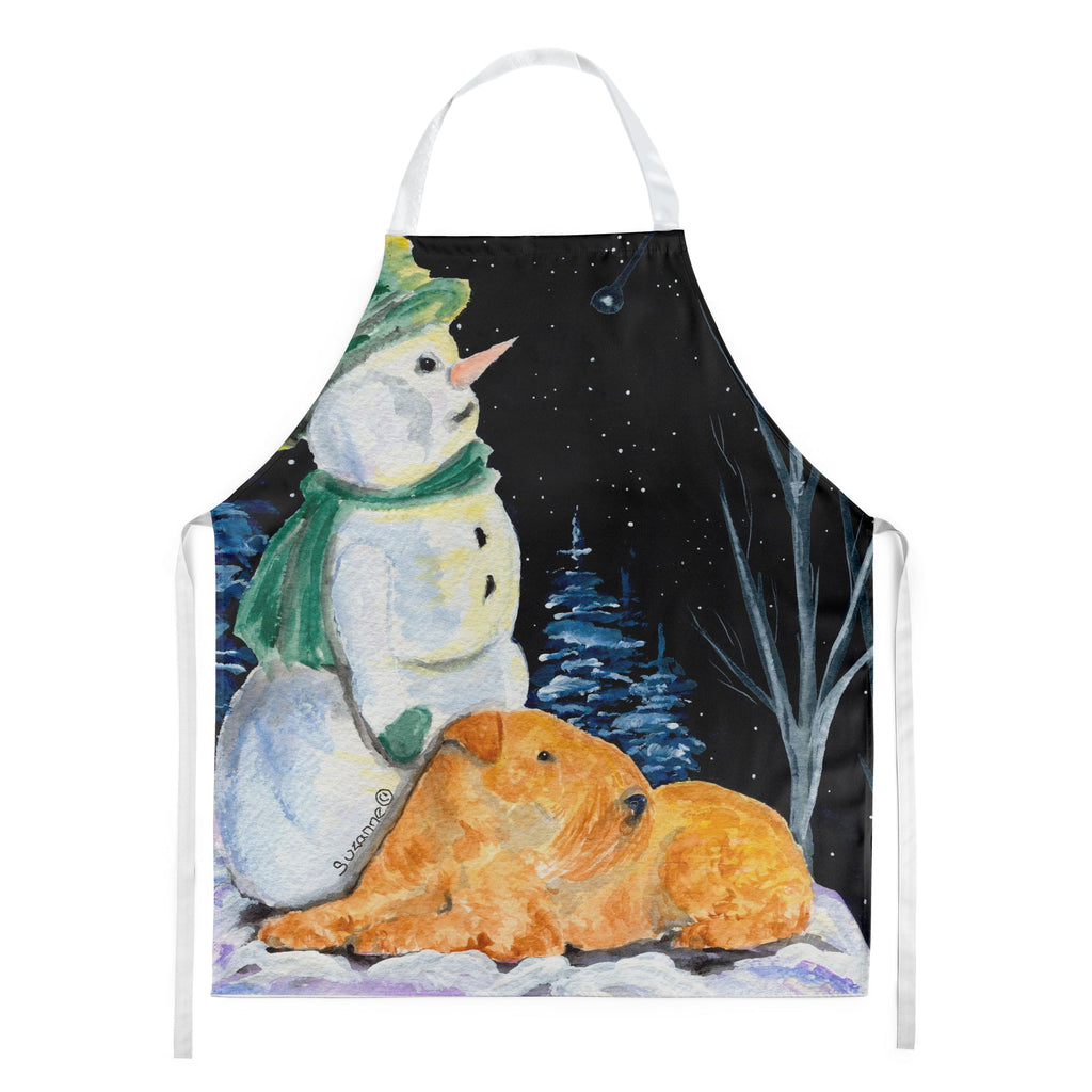 Snowman with Lakeland Terrier Apron Cooking Kitchen Server Baking Crafts Gardening for Adult Women Men, Unisex, Large, Multicolor