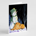 Snowman with Lakeland Terrier Greeting Cards Pack of 8 Blank Cards with Envelopes Whimsical A7 Size 5x7