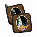 Snowman with Lakeland Terrier Pot Holder Set of 2 Heat Resistant Quilted Hot Pads 7.5 x 7.5 Inch, Insulated Kitchen Trivets for Cooking & Baking