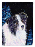 Starry Night Border Collie House Flag 28x40 Porch Sleeve Pole Decorative Outside Yard Banner Artwork Wall Hanging, Polyester