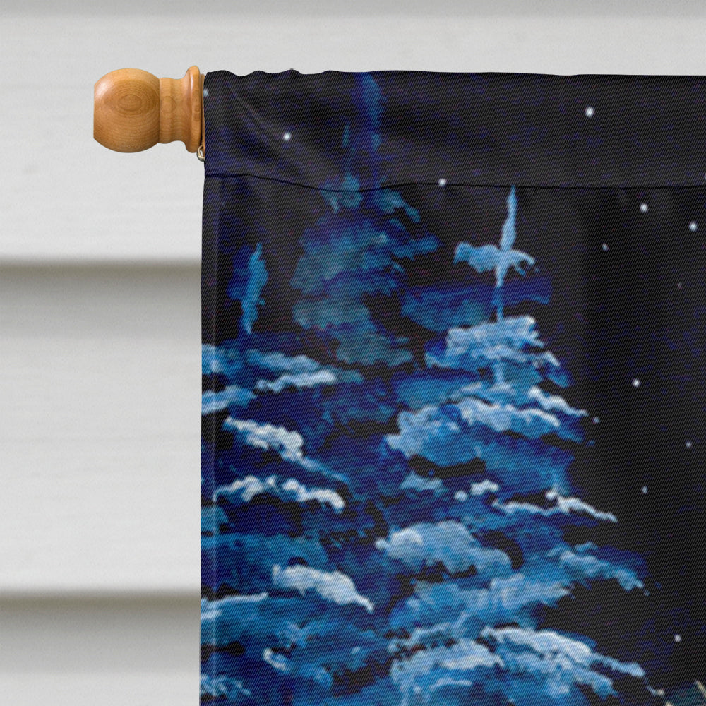 Starry Night Border Collie House Flag 28x40 Porch Sleeve Pole Decorative Outside Yard Banner Artwork Wall Hanging, Polyester