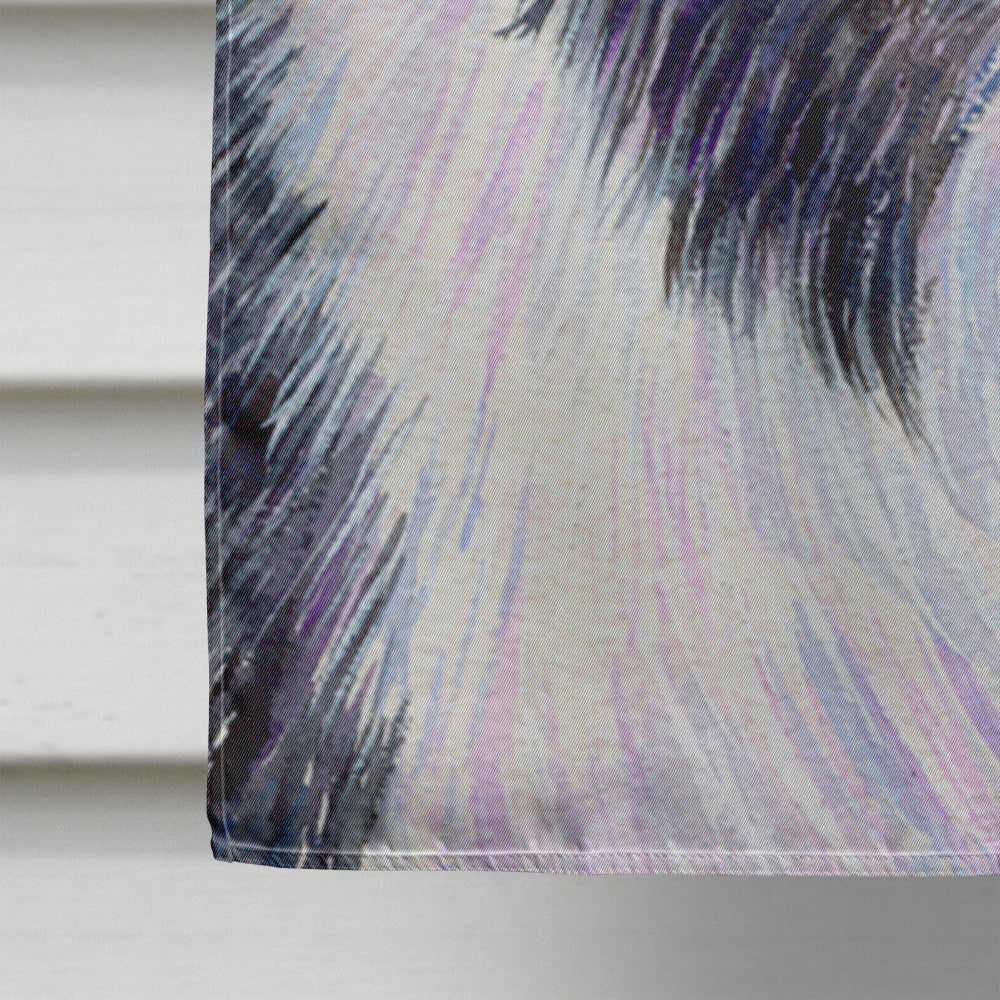 Starry Night Border Collie House Flag 28x40 Porch Sleeve Pole Decorative Outside Yard Banner Artwork Wall Hanging, Polyester
