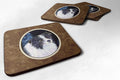 Starry Night Border Collie Foam Coasters Set of 4 Cup Coasters for Indoor Outdoor, Tabletop Protection, Anti Slip, Mouse pad Material