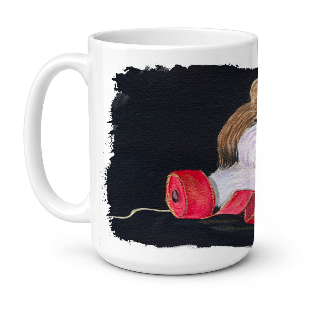 Shih Tzu Ceramic Coffee Mug 15 oz Decorative Large C Handle Mug Cup for Tea, Cocoa Hot Chocolate