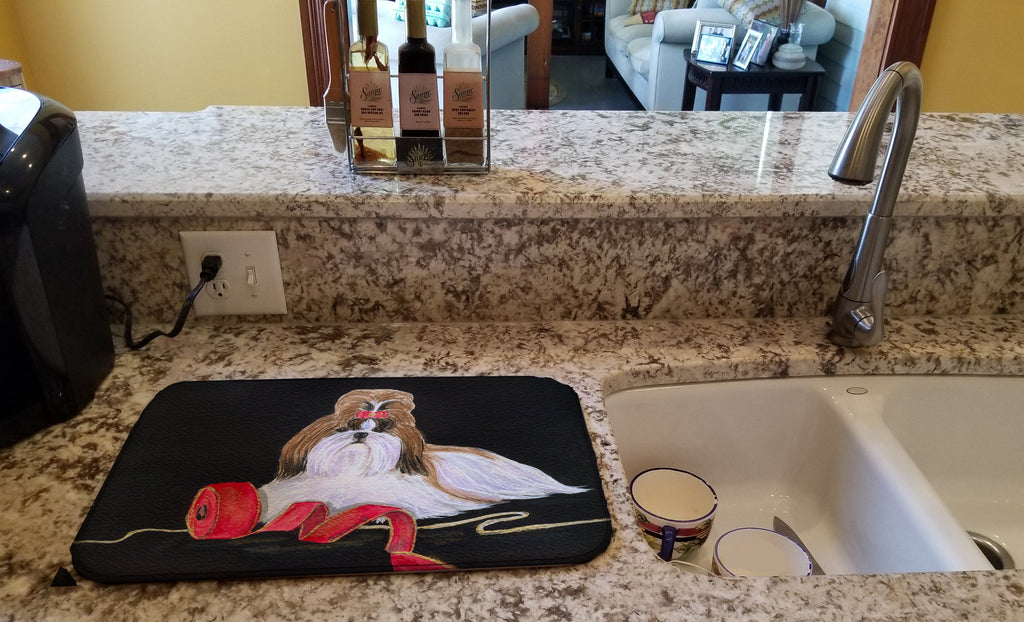 Shih Tzu Dish Drying Mat Absorbent Dish Drying Mat Pad for Kitchen Counter Dish Drainer Mat for Countertop, 14 x 21", Multicolor