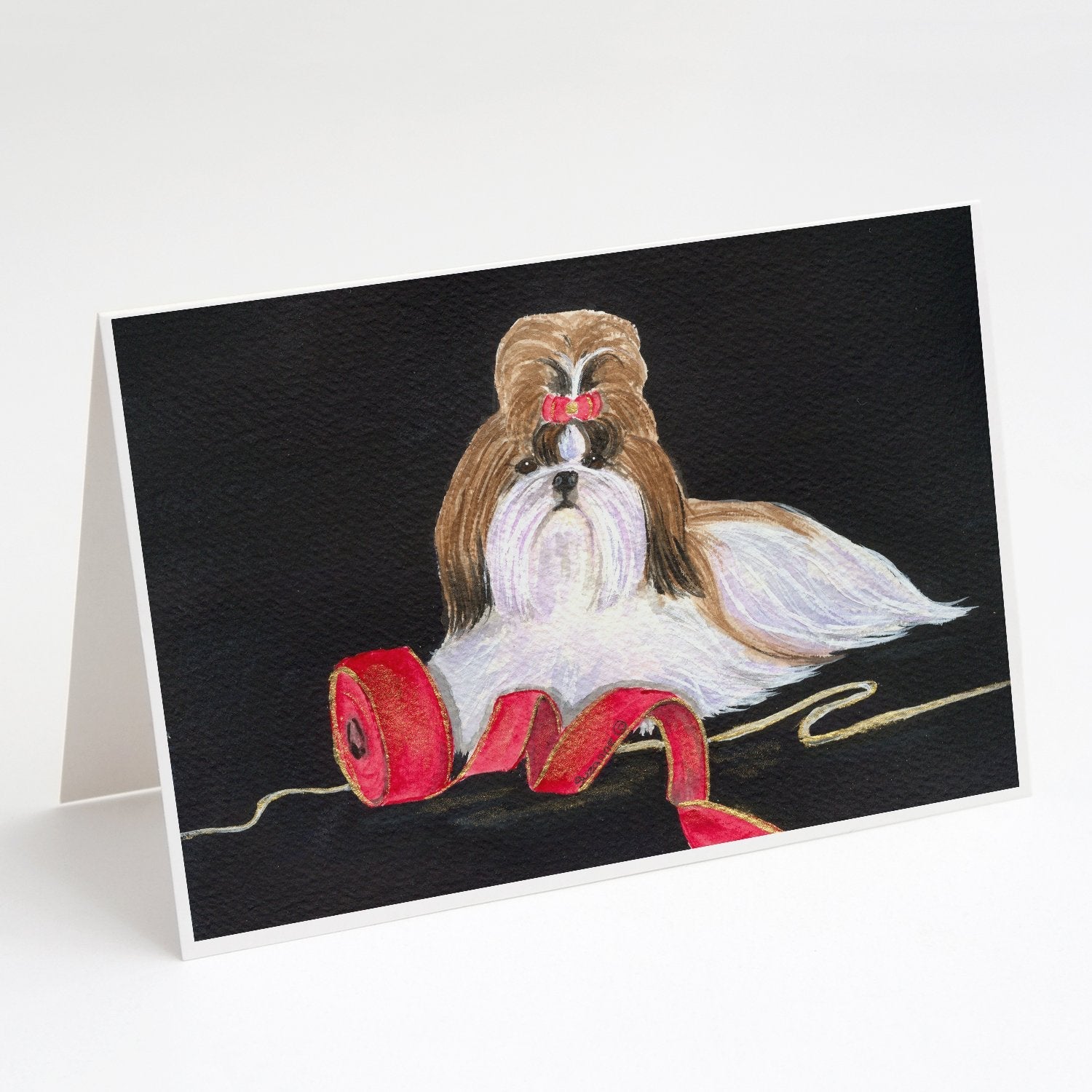 Shih Tzu Greeting Cards Pack of 8 Blank Cards with Envelopes Whimsical A7 Size 5x7