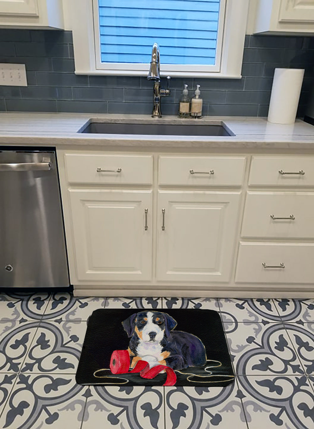 Entlebucher Mountain Dog Memory Foam Kitchen Mat Machine Washable Anti-Fatigue Cushion Comfort Bath or Kitchen Rug