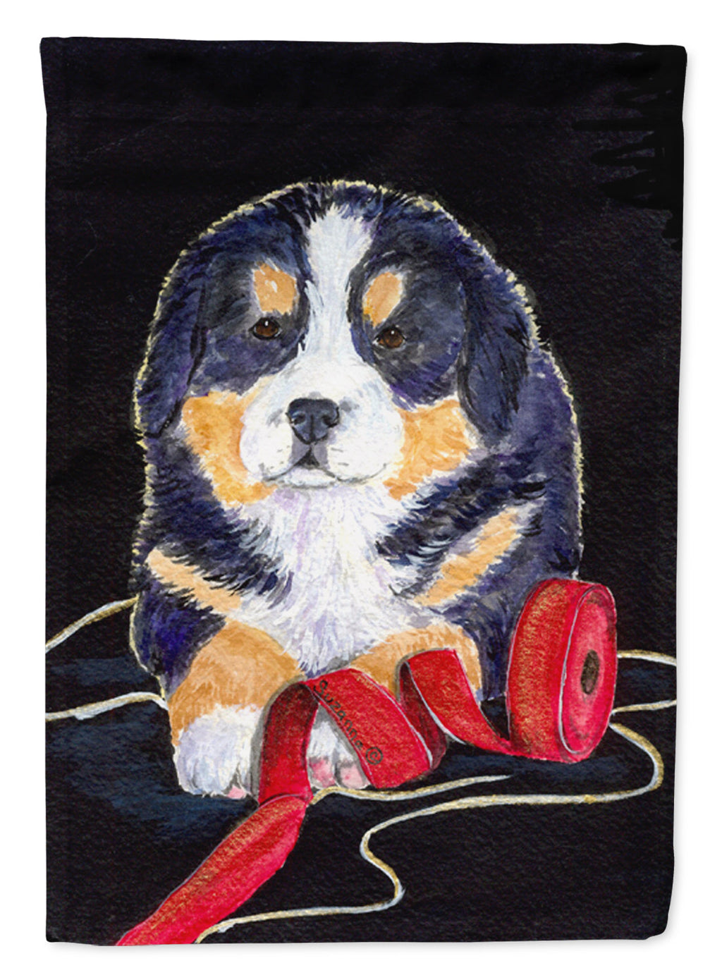 Bernese Mountain Dog House Flag 28x40 Porch Sleeve Pole Decorative Outside Yard Banner Artwork Wall Hanging, Polyester