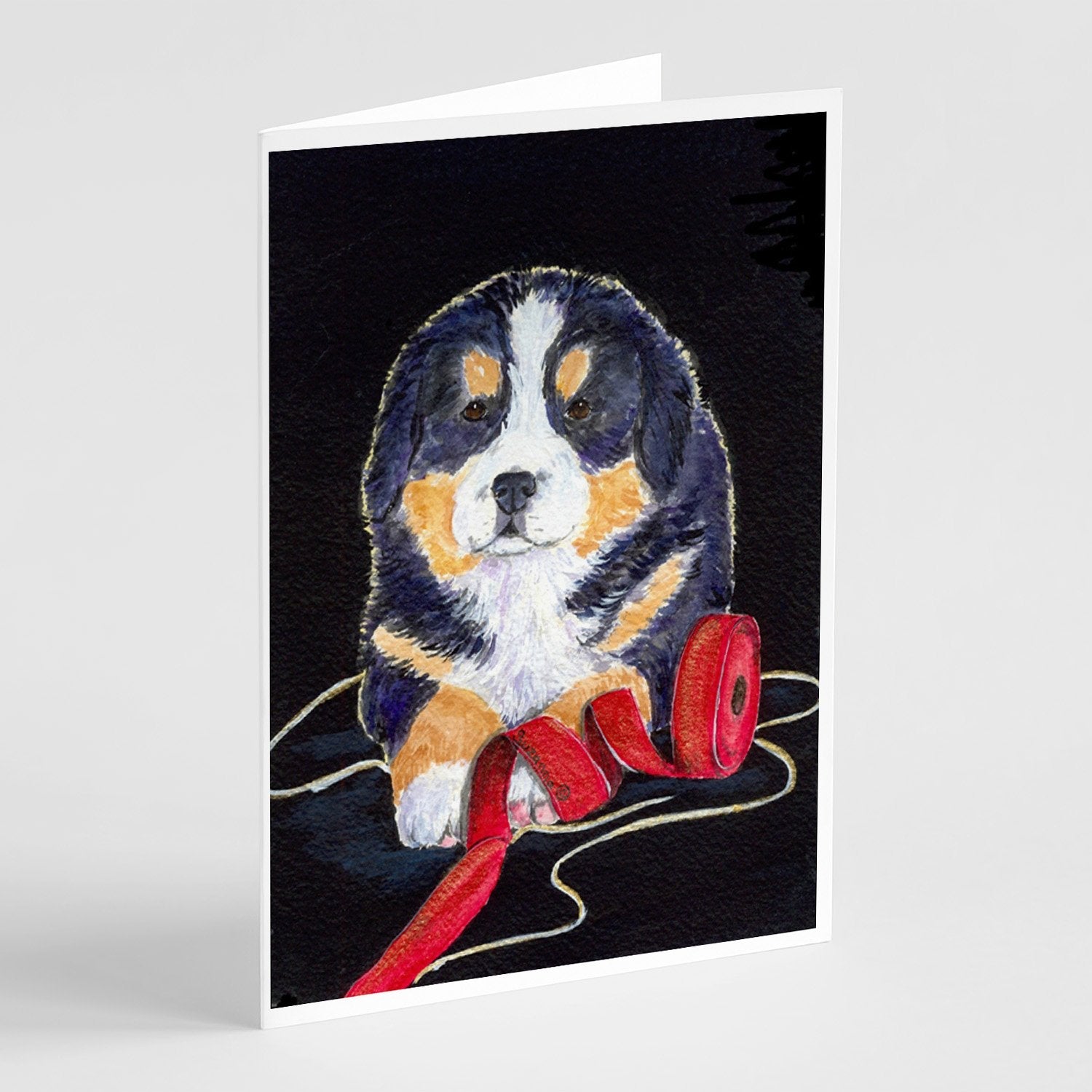 Bernese Mountain Dog Greeting Cards Pack of 8 Blank Cards with Envelopes Whimsical A7 Size 5x7