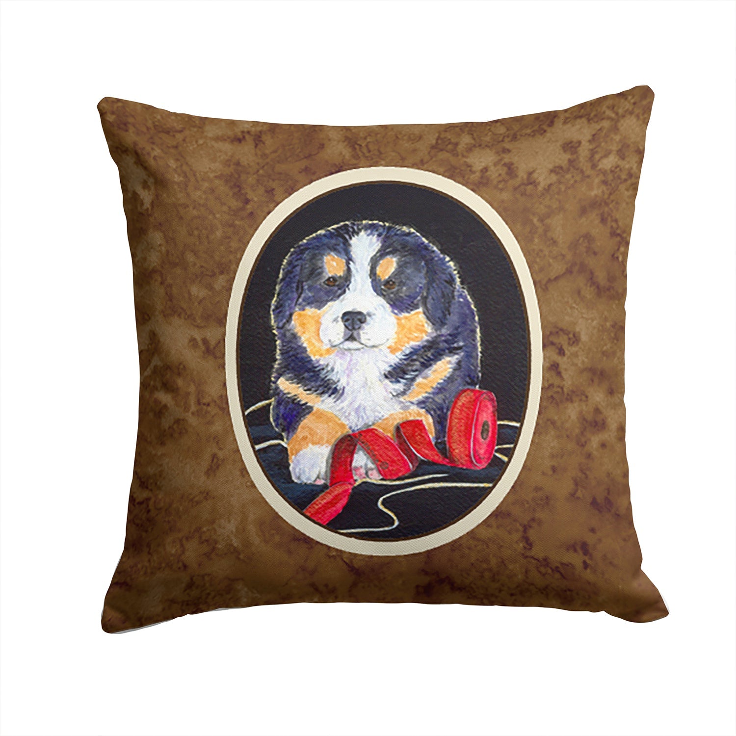 Bernese Mountain Dog Decorative Throw Pillow 14x14 Indoor Outdoor Accent Cushion, Fabric Cover with Insert for Sofa, Bed, Porch & Living Room