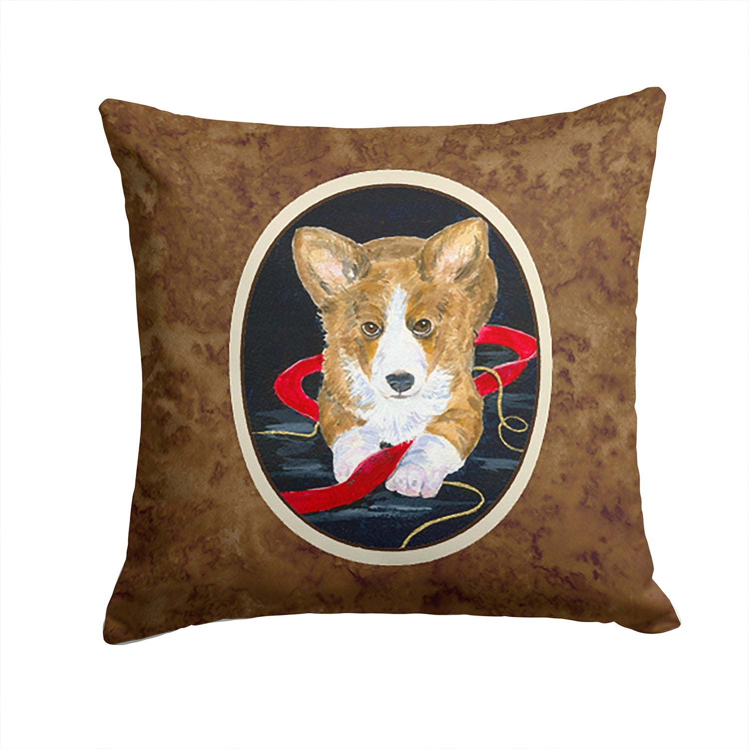 Corgi Decorative Throw Pillow 14x14 Indoor Outdoor Accent Cushion, Fabric Cover with Insert for Sofa, Bed, Porch & Living Room