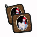 Samoyed Pot Holder Set of 2 Heat Resistant Quilted Hot Pads 7.5 x 7.5 Inch, Insulated Kitchen Trivets for Cooking & Baking