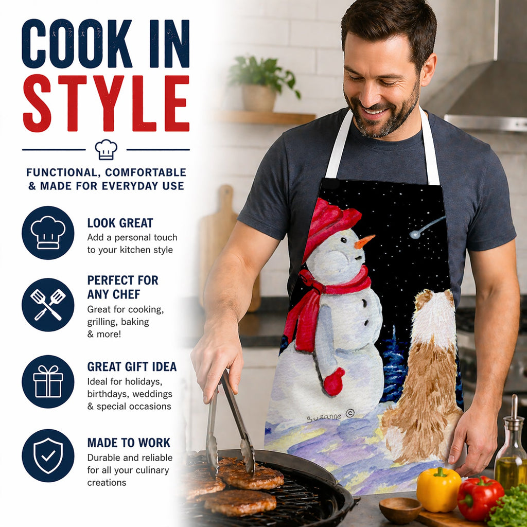 Australian Shepherd Apron Cooking Kitchen Server Baking Crafts Gardening for Adult Women Men, Unisex, Large, Multicolor