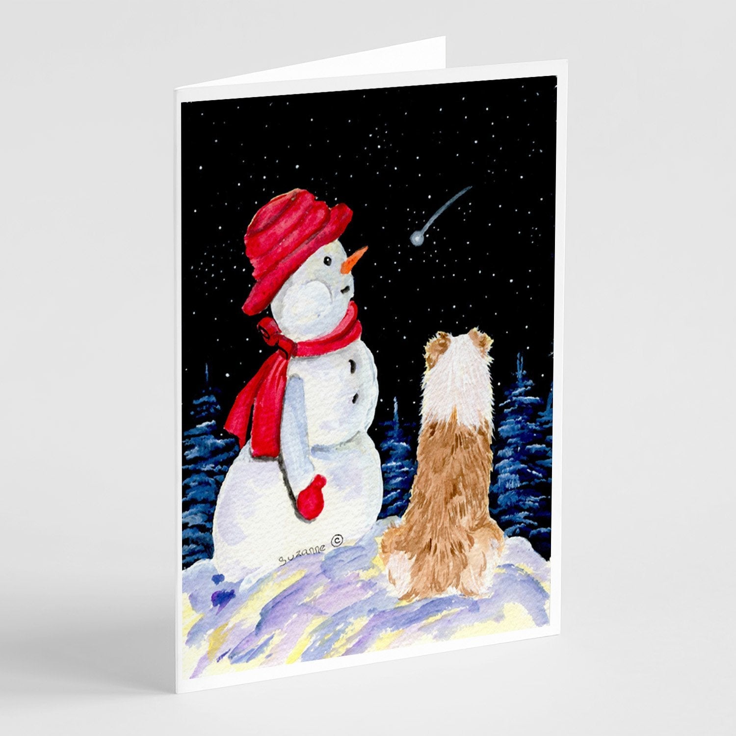Australian Shepherd Greeting Cards Pack of 8 Blank Cards with Envelopes Whimsical A7 Size 5x7