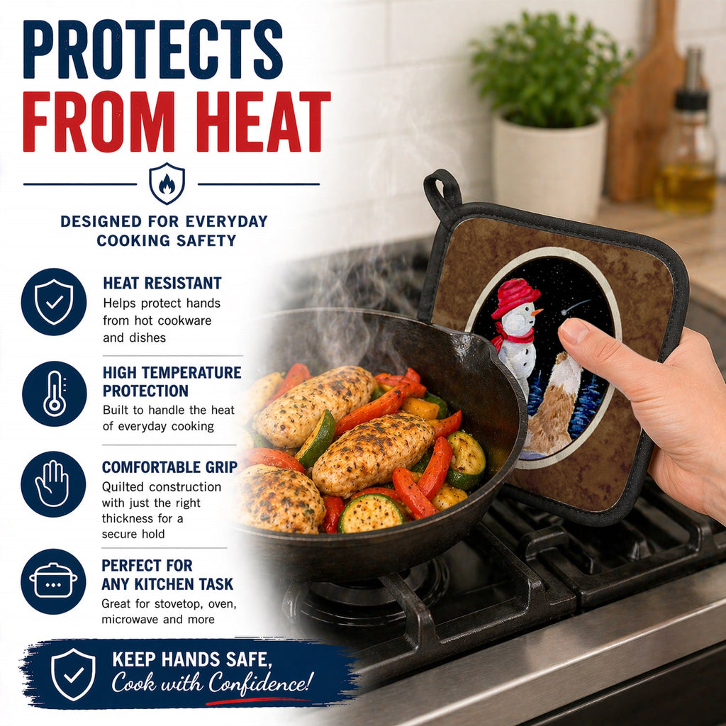 Australian Shepherd Pot Holder Set of 2 Heat Resistant Quilted Hot Pads 7.5 x 7.5 Inch, Insulated Kitchen Trivets for Cooking & Baking
