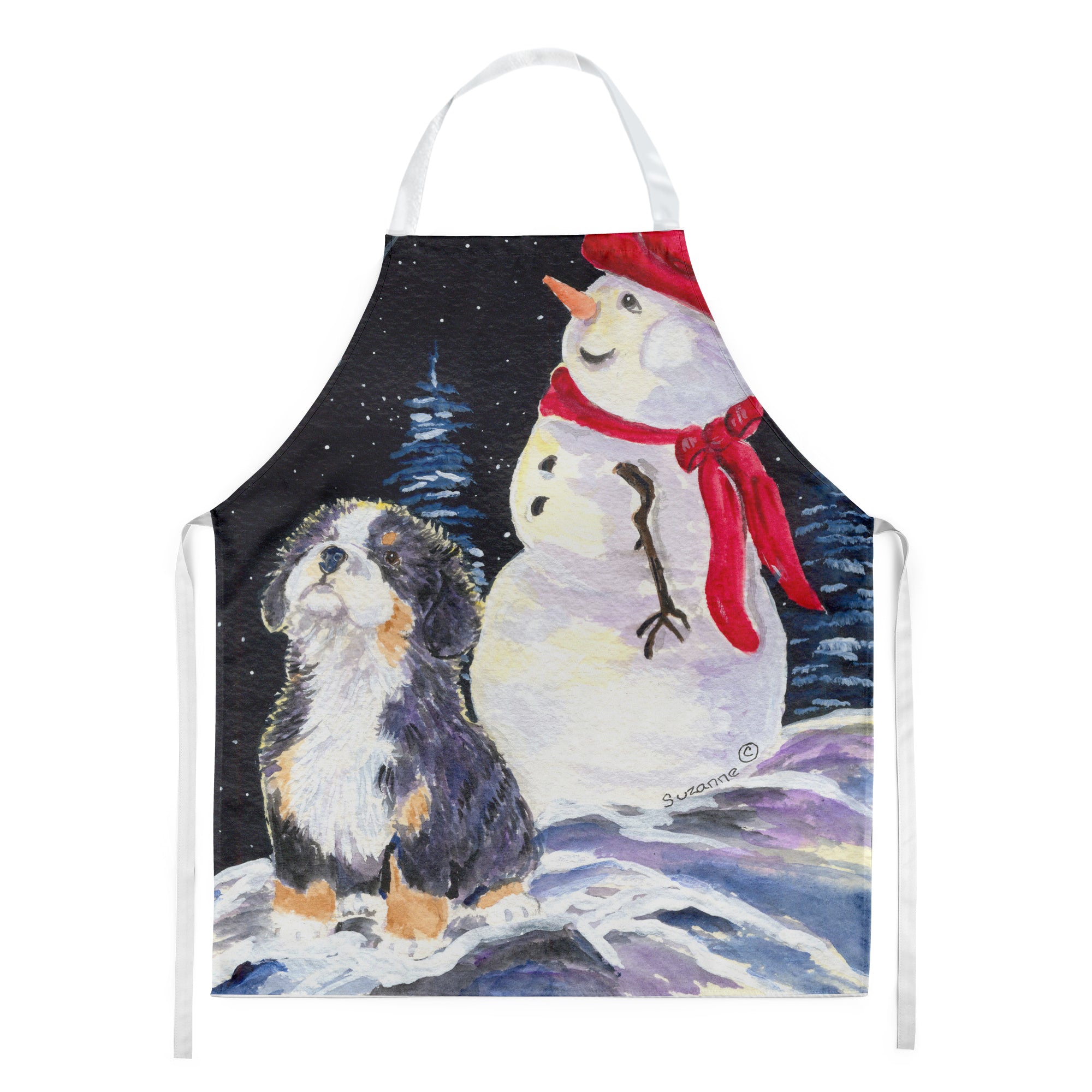 Bernese Mountain Dog Apron Cooking Kitchen Server Baking Crafts Gardening for Adult Women Men, Unisex, Large, Multicolor
