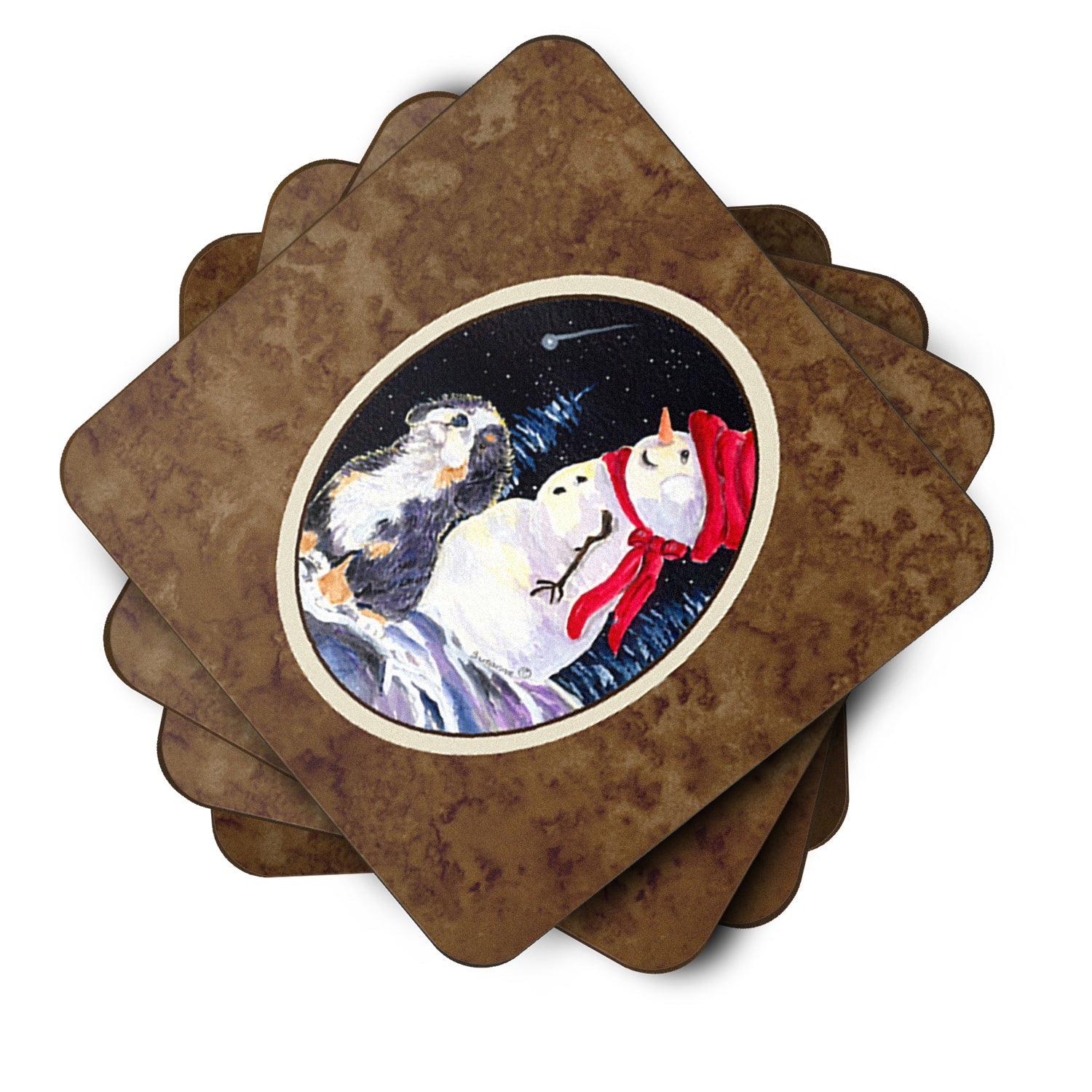 Bernese Mountain Dog Foam Coasters Set of 4 Cup Coasters for Indoor Outdoor, Tabletop Protection, Anti Slip, Mouse pad Material