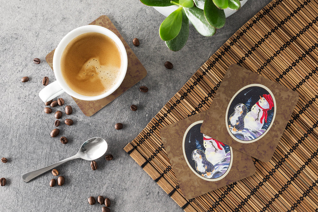 Bernese Mountain Dog Foam Coasters Set of 4 Cup Coasters for Indoor Outdoor, Tabletop Protection, Anti Slip, Mouse pad Material