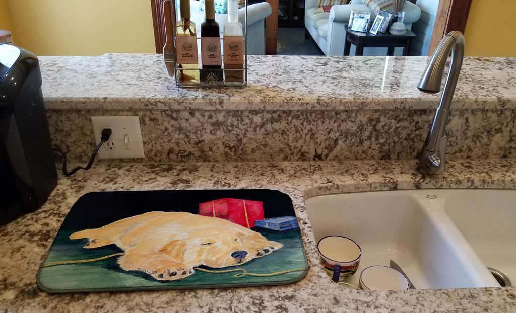 Golden Retriever Dish Drying Mat Absorbent Dish Drying Mat Pad for Kitchen Counter Dish Drainer Mat for Countertop, 14 x 21", Multicolor